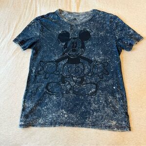 Disney Blue and Black Mickey Mouse Short Sleeve Tee